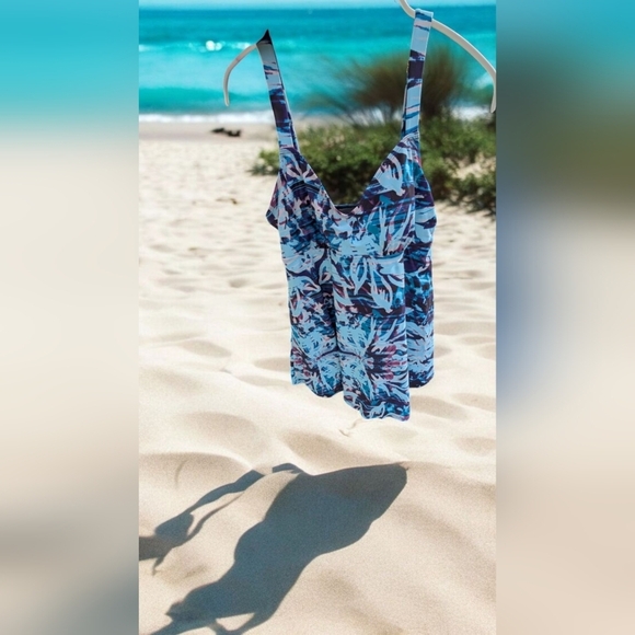 Noon Swim Women's Swimdress Tropical Print Size 14 (NWOT) - Picture 3 of 11